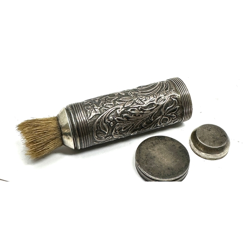 50 - Antique silver cased shaving brush