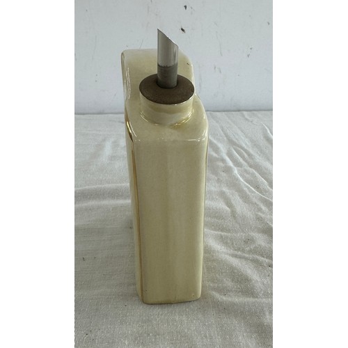 503 - Vintage advertising pottery drinking flask