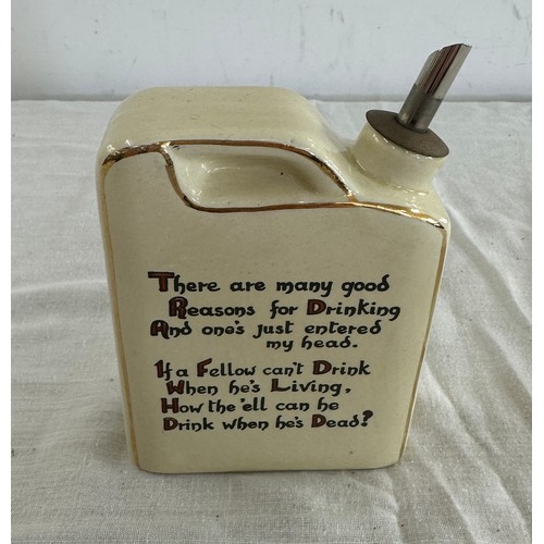 503 - Vintage advertising pottery drinking flask