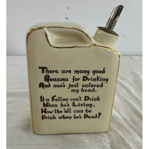 503 - Vintage advertising pottery drinking flask