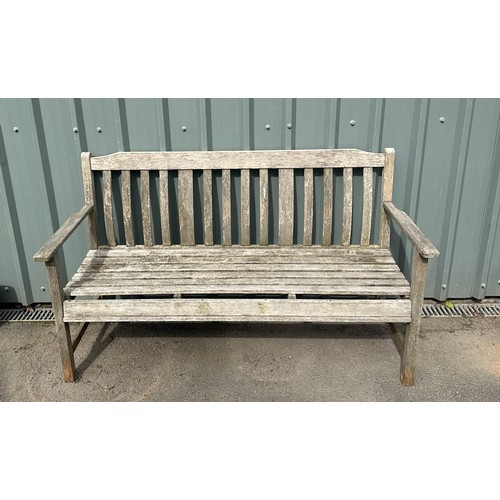 100C - Out door bench measures approximately 59 inches wide 35 inches tall