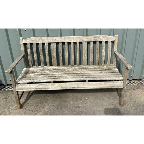 100C - Out door bench measures approximately 59 inches wide 35 inches tall