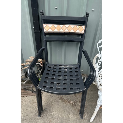 100K - 4 Stacking metal garden chairs