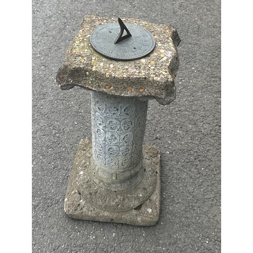 100R - Concrete sun dial measures 25 inches tall