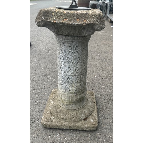 100R - Concrete sun dial measures 25 inches tall