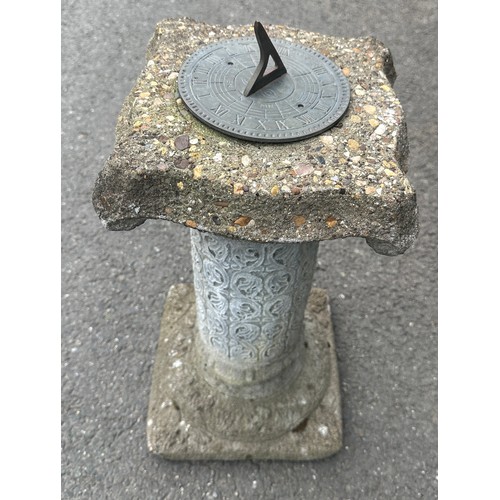 100R - Concrete sun dial measures 25 inches tall