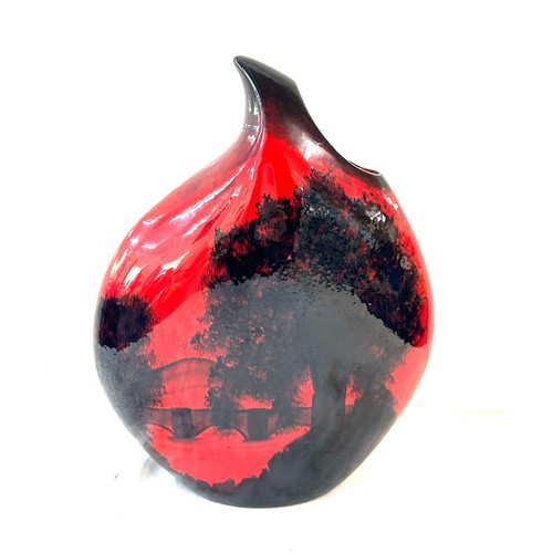 13 - Peggy Davies tear drop hand painted vase ' Oak Tree' limited edition 25/100 measures approx 13 inche... 