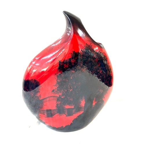 13 - Peggy Davies tear drop hand painted vase ' Oak Tree' limited edition 25/100 measures approx 13 inche... 