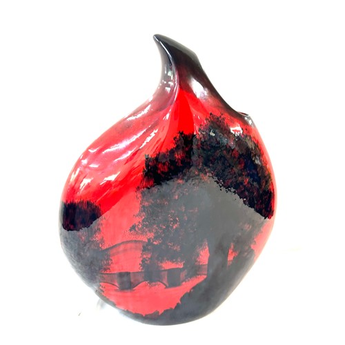 13 - Peggy Davies tear drop hand painted vase ' Oak Tree' limited edition 25/100 measures approx 13 inche... 