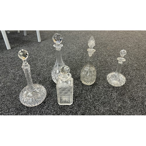 88 - Selection of vintage glass decanters