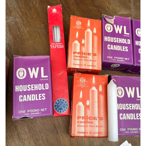 45 - Selection of vintage candles in original boxes by OWL