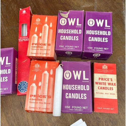 45 - Selection of vintage candles in original boxes by OWL