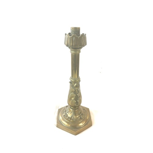 6 - Art nouveau brass candlestick, approximate height 15 inches