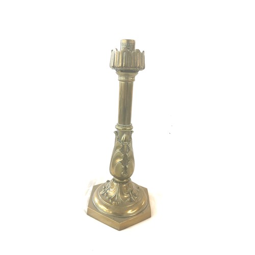 6 - Art nouveau brass candlestick, approximate height 15 inches