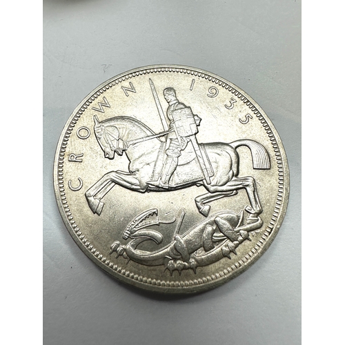 422 - George V 1935 rocking horse crown high grade