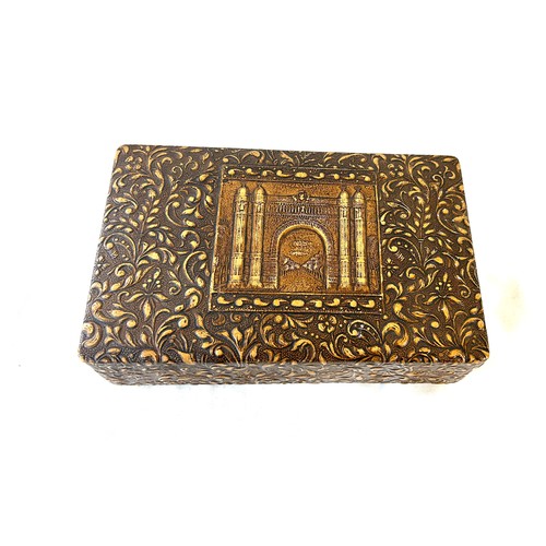 38 - Vintage musical cigar box measures approximately 9 inches long 6 inches wide