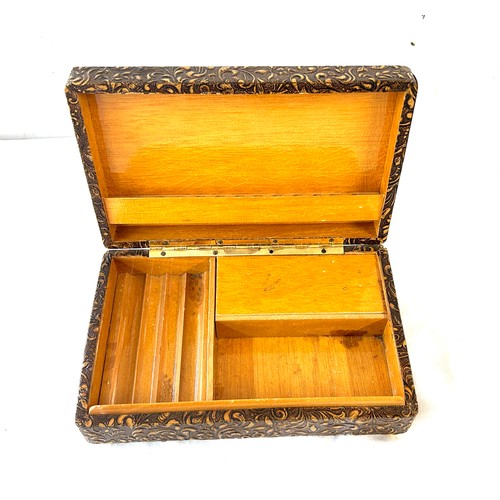 38 - Vintage musical cigar box measures approximately 9 inches long 6 inches wide