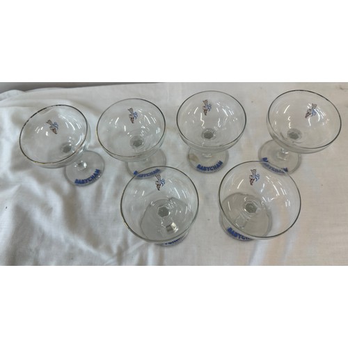 36 - Six vintage baby cham glasses