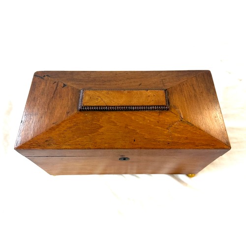 462 - Mahogany tea caddy 6 inches tall 12 inches wide