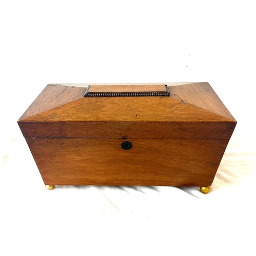 462 - Mahogany tea caddy 6 inches tall 12 inches wide