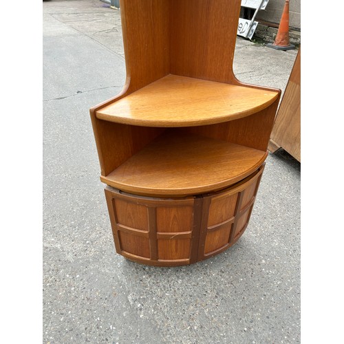 410 - Teak nathan corner cabinet measures approximately 77 inches tall 18 inches depth 25 inches wide