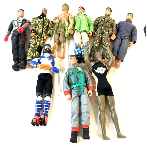 75 - Selection of 9, children's toy figures to include 1990's Action man etc