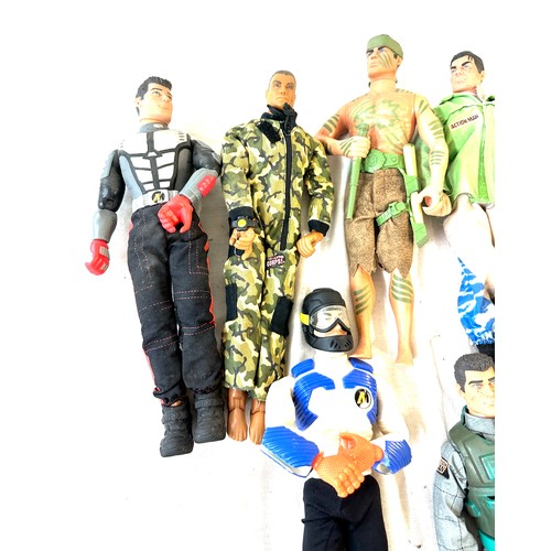 75 - Selection of 9, children's toy figures to include 1990's Action man etc