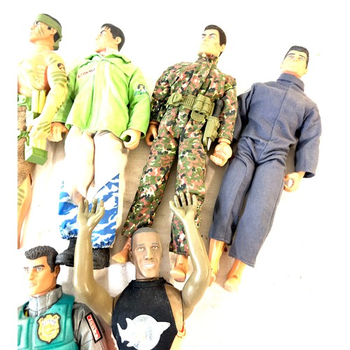 75 - Selection of 9, children's toy figures to include 1990's Action man etc