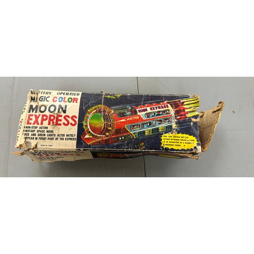 46 - Original 1970s vintage TPS ‘Magic Color Moon Express’ Space Train with box however box is worn