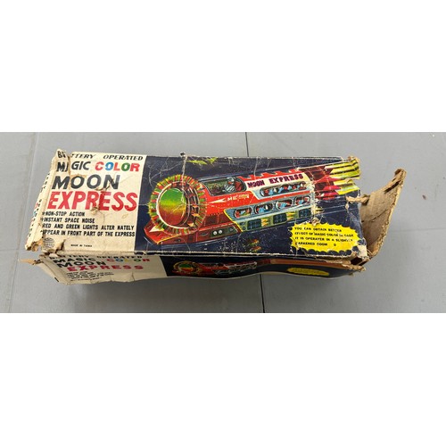 46 - Original 1970s vintage TPS ‘Magic Color Moon Express’ Space Train with box however box is worn