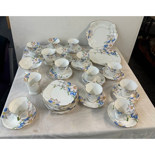 461 - Vintage art deco part tea set by Standard China, 12 place setting