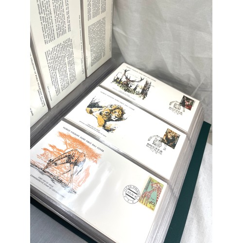 76 - Selection of 3 albums of first day covers includes the official collection of world's first wildlife... 