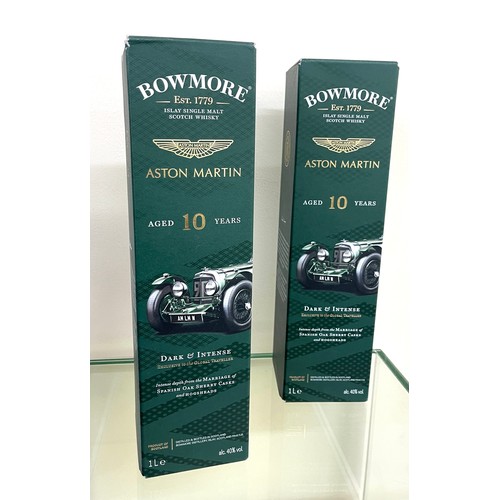 531 - 2 bottles of Brand new in box Bowmore 10 Year Old Dark & Intense - Aston Martin Edition 1L