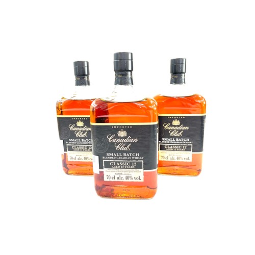 563 - 3 Bottles of Canadian club classic small batch whisky, 70cl 40%