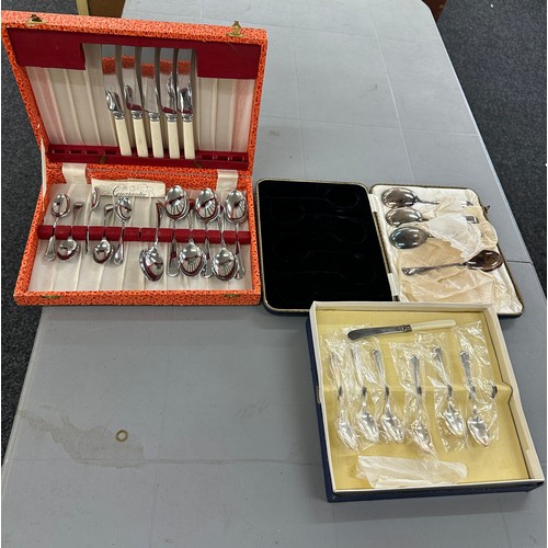 57 - Selection of cased part EPNS cutlery sets