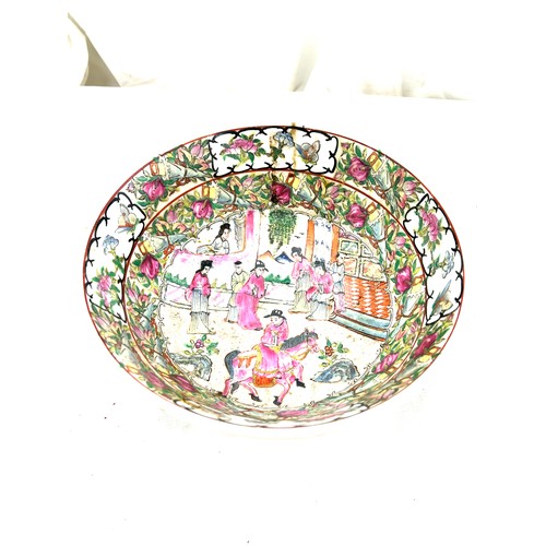 8 - Hand painted oriental bowl, 6 character mark to base 4.5 inches by 10 inches