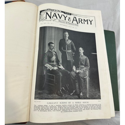 91 - 1901 volume 1 and 2 Navy and army illustrated books and a selection of stamps includes penny black, ... 