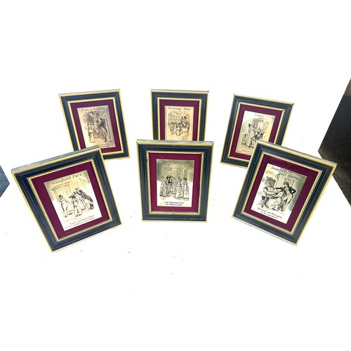 451 - Set of 6 framed silver plaques each frame measures approximately 6.5 inches long 5 inches wide