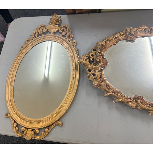 18 - 3 framed mirrors includes gilt, chalk etc largest measures Height 32 inches