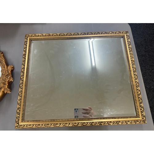 18 - 3 framed mirrors includes gilt, chalk etc largest measures Height 32 inches