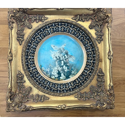 1 - Antique gilt framed plaque, frame measures approximately 14 .5 inches square