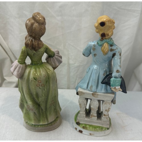 11 - 2 Vintage Capodimonte figures height approximately 8 inches