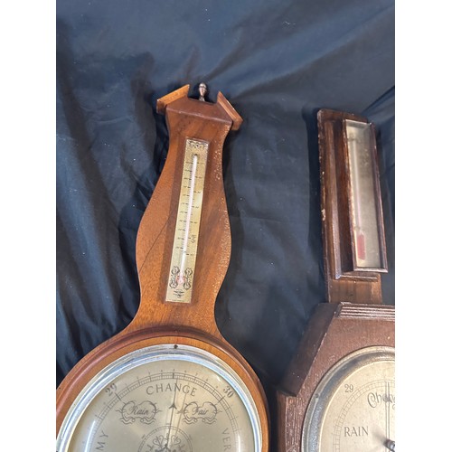 20 - 3 Vintage wall hanging barometers includes Walnut frames barometer etc, all untested