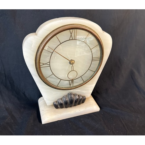 24 - Art deco onyx mantel clock, untested