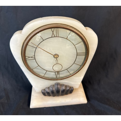 24 - Art deco onyx mantel clock, untested