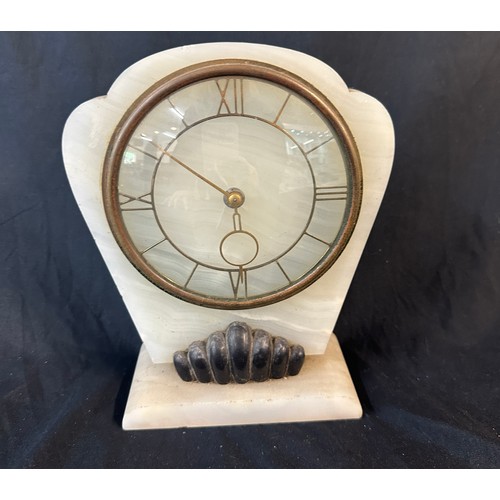 24 - Art deco onyx mantel clock, untested