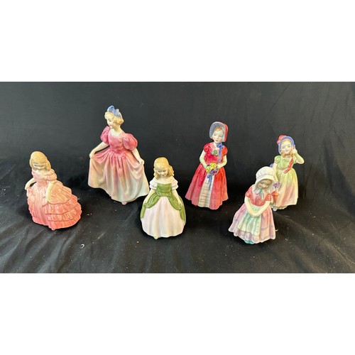 40 - 6 Royal Doulton lady figures includes Diana, Tootless, Babie, Penny, Rose and Sweeting