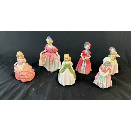 40 - 6 Royal Doulton lady figures includes Diana, Tootless, Babie, Penny, Rose and Sweeting