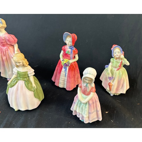 40 - 6 Royal Doulton lady figures includes Diana, Tootless, Babie, Penny, Rose and Sweeting