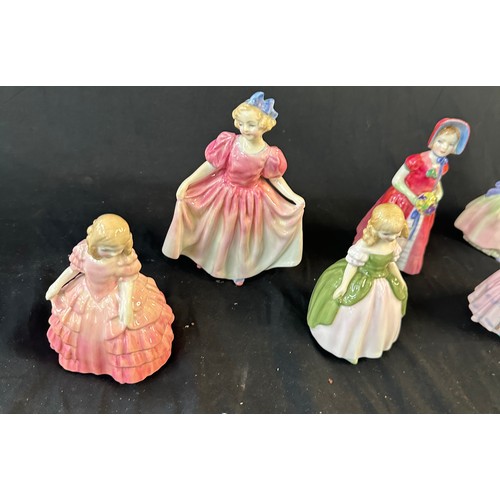 40 - 6 Royal Doulton lady figures includes Diana, Tootless, Babie, Penny, Rose and Sweeting